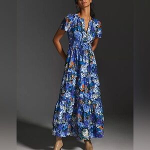 Anthropologie Somerset Maxi Dress, Blue, XS